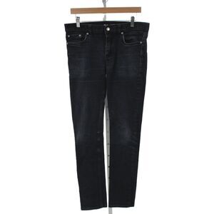BLK DNM Men Straight Jeans Black Button Cotton Size 33